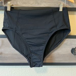 Athleta high waisted black paneled swim bottom
